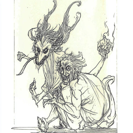 A collection of AI-generated artworks inspired by Austin Osman Spare, depicting spectral visions and ethereal entities. The 'Spirits' series channels Spare’s automatic drawing, capturing ghostly figures in swirling, dreamlike forms. These artworks evoke unseen forces, shifting between human and supernatural. Intricate line work and surreal distortions reflect Spare’s esoteric influence, inviting viewers into a world where spirits whisper beyond reality.