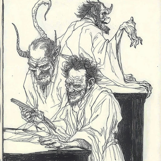 A collection of AI-generated artworks inspired by Austin Osman Spare, depicting spectral visions and ethereal entities. The 'Spirits' series channels Spare’s automatic drawing, capturing ghostly figures in swirling, dreamlike forms. These artworks evoke unseen forces, shifting between human and supernatural. Intricate line work and surreal distortions reflect Spare’s esoteric influence, inviting viewers into a world where spirits whisper beyond reality.