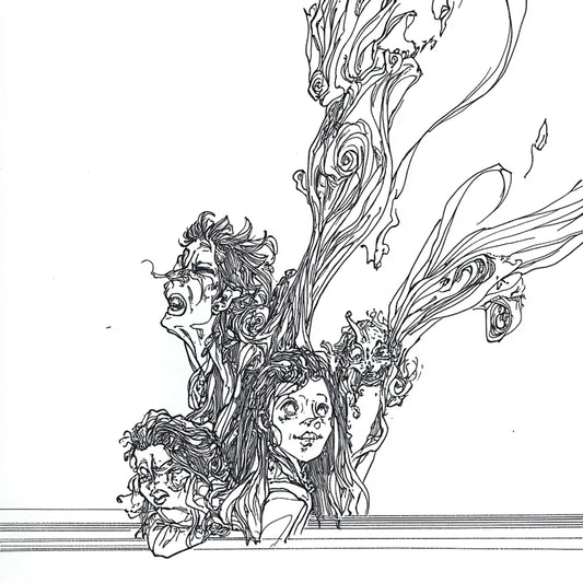 AI-generated artworks inspired by Austin Osman Spare, depicting demonic entities, chaos magick, and subconscious manifestations. The 'Demons' series reinterprets Spare’s automatic drawing, capturing grotesque figures emerging from the unconscious. These images evoke spirits, infernal beings, and apparitions, rendered in intricate line work. Each piece explores a liminal space where nightmare and reality merge in perpetual transformation.