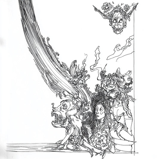 AI-generated artworks inspired by Austin Osman Spare, depicting demonic entities, chaos magick, and subconscious manifestations. The 'Demons' series reinterprets Spare’s automatic drawing, capturing grotesque figures emerging from the unconscious. These images evoke spirits, infernal beings, and apparitions, rendered in intricate line work. Each piece explores a liminal space where nightmare and reality merge in perpetual transformation.