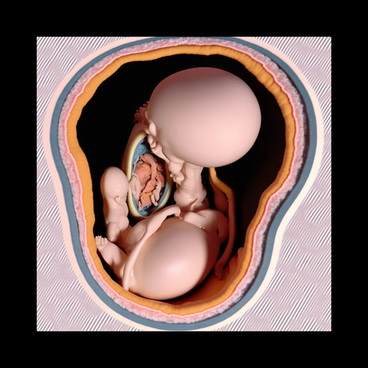 "Fetus" is an AI-generated exploration of Kurt Cobain’s art, depicting surreal anatomical forms in the womb. These images merge organic and abstract elements, reflecting themes of birth, vulnerability, and the grotesque. Inspired by Cobain’s fascination with the human body and existential themes, this series reinterprets his raw aesthetic through digital means, evoking a sense of both creation and decay.