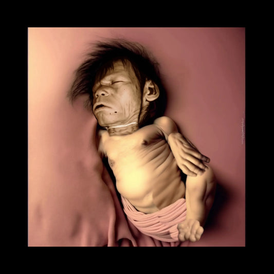 "Fetus" is an AI-generated exploration of Kurt Cobain’s art, depicting surreal anatomical forms in the womb. These images merge organic and abstract elements, reflecting themes of birth, vulnerability, and the grotesque. Inspired by Cobain’s fascination with the human body and existential themes, this series reinterprets his raw aesthetic through digital means, evoking a sense of both creation and decay.
