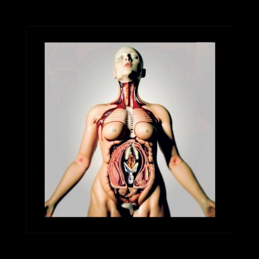 AI-generated exploration of Kurt Cobain's art, depicting women in surreal, anatomical, and floral settings. These images blend vulnerability, beauty, and decay, reflecting themes of birth, death, and transformation present in Cobain’s aesthetic.