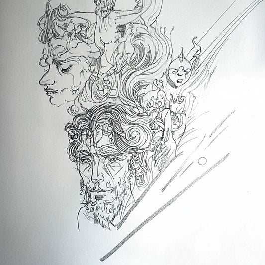 A collection of AI-generated artworks inspired by Austin Osman Spare, depicting ethereal entities, spectral visions, and liminal spaces. The 'Spirits' series channels Spare’s automatic drawing, capturing ghostly figures in swirling, dreamlike forms. These artworks evoke unseen forces, shifting between human and supernatural. Intricate line work and surreal distortions reflect Spare’s esoteric influence, inviting viewers into a world where spirits whisper beyond reality.