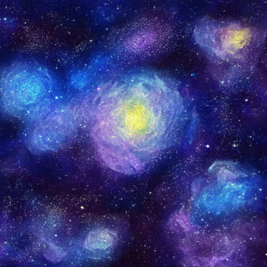 A swirling cosmic dreamscape inspired by Van Gogh's signature brushstrokes. This series blends celestial wonders with the artist's signature impasto style, featuring luminous galaxies, spiraling nebulae, and vibrant starlit skies. Deep blues and golden yellows create a mesmerizing interplay of movement and texture, evoking the grandeur of the universe through the expressive turbulence of Van Gogh's Starry Night.